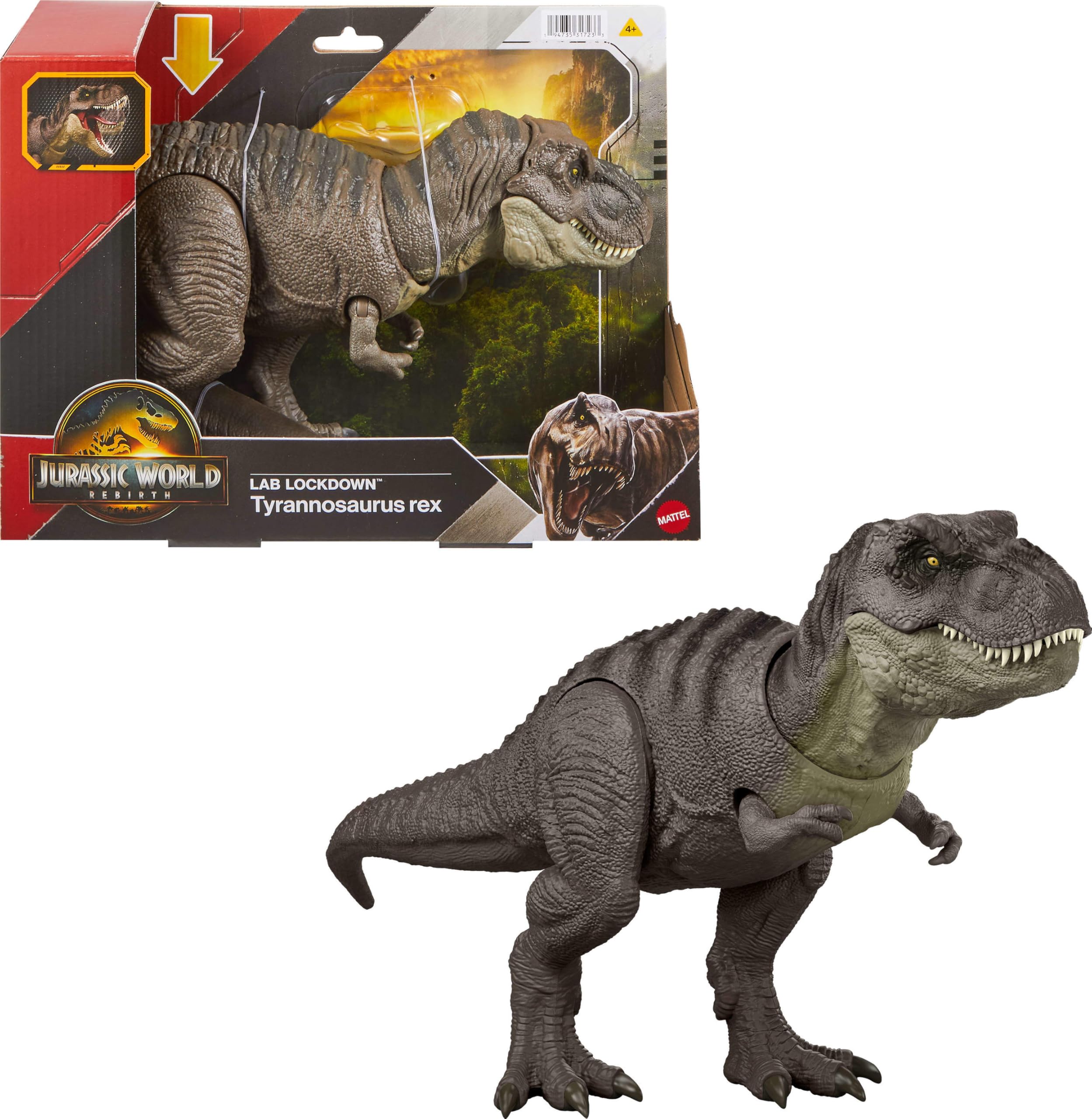 TREX フィギュア Jurassic World T-Rex Action Figure, Dinosaur Toy, Chomp Attack